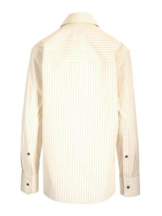  루루 스튜디오 셔츠 ALIMSTRIPESIVORYBLACKSTRIPES White - LOULOU STUDIO