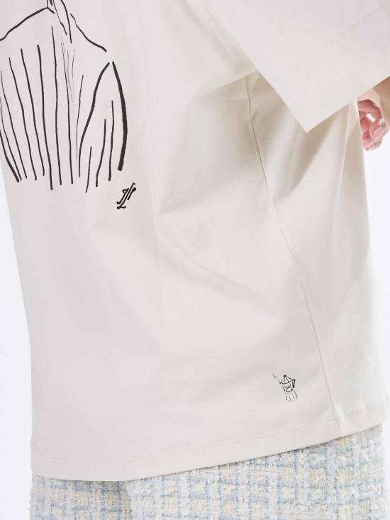  칼라거펠트 반팔 티셔츠 A2W17089B09 Cream - KARL LAGERFELD