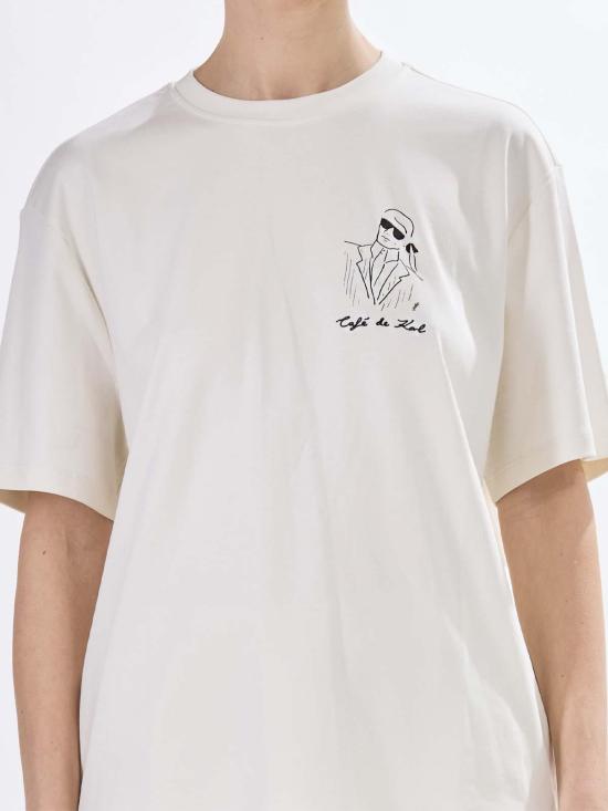  칼라거펠트 반팔 티셔츠 A2W17089B09 Cream - KARL LAGERFELD