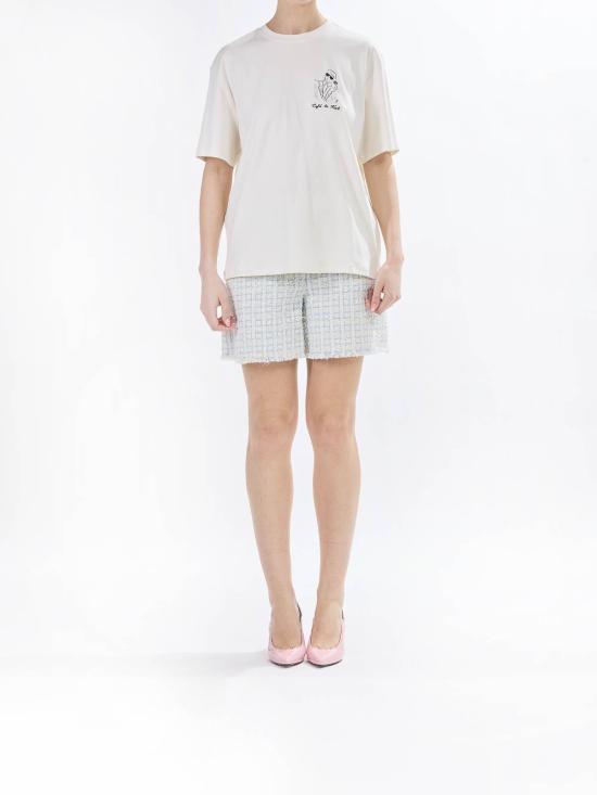  칼라거펠트 반팔 티셔츠 A2W17089B09 Cream - KARL LAGERFELD