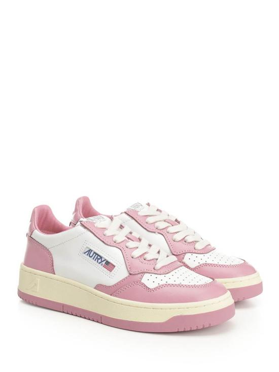 25FW 오트리 메달리스트 로우 레더 스니커즈 AULWWB61 Pink - AUTRY