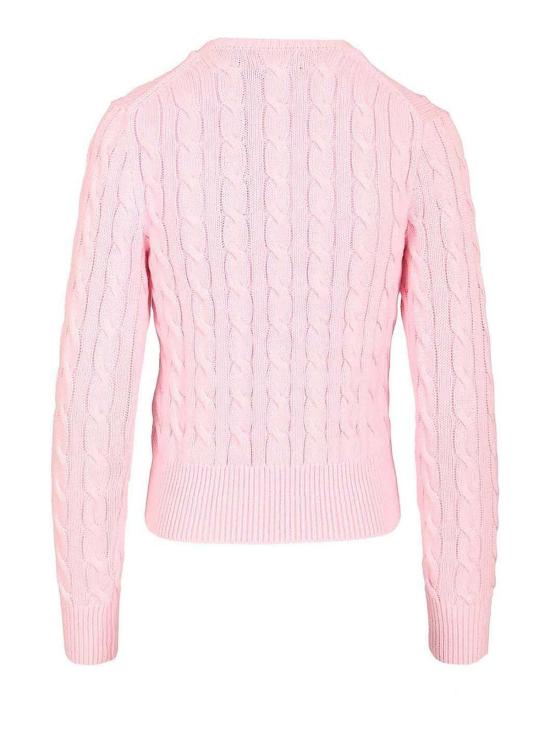  폴로 랄프로렌 포니 로고 자수 케이블 니트 크루넥 가디건 211891643004 Pink - POLO RALPH LAUREN