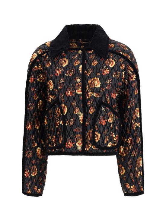 25FW 버버리 플라워스톤 퀼팅 자켓 8116976 A2423 Black