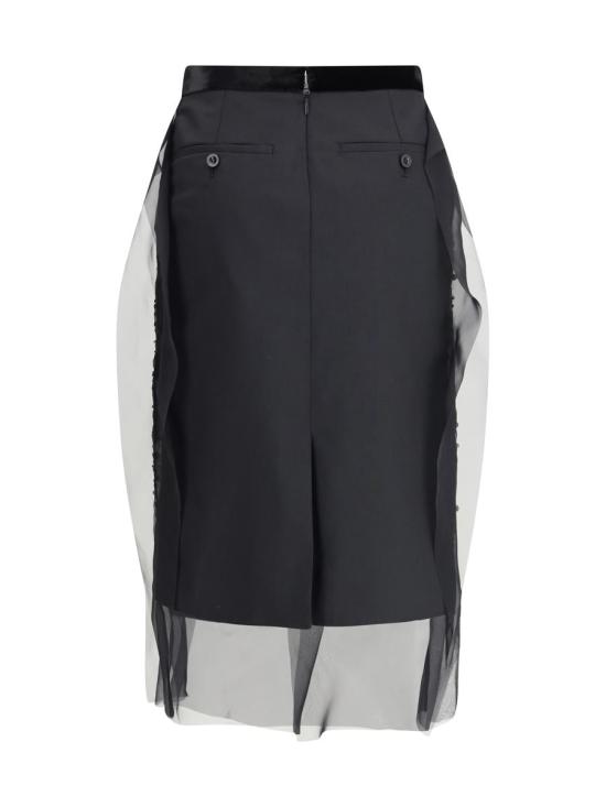 25FW 사카이 미디 스커트 2508229 001 Black - SACAI