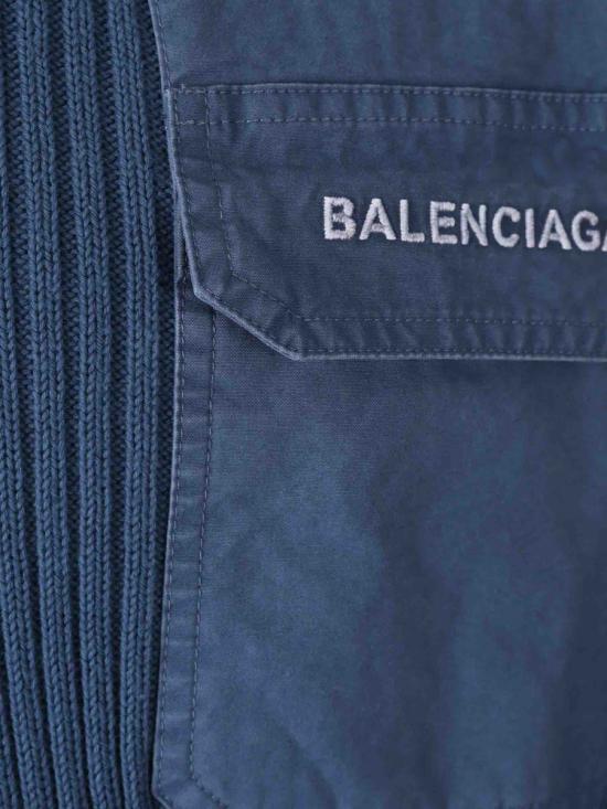 25FW 발렌시아가 플랩 포켓 니트 833238T3386 5002DARK BLUE INDIGO BLUE - BALENCIAGA