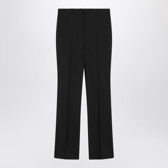 25FW 구찌 핀스트라이프 구찌 울 자카드 팬츠  841090Z7AT1 R GUC 1152 Black