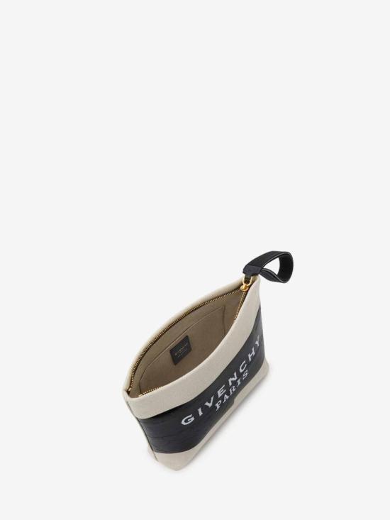 25FW 지방시 로고 테이프 클러치 BB60PNB2CE 255BEIGE BLACK Beige - GIVENCHY