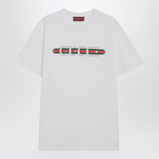 25FW 구찌 프린트 반팔 티셔츠  788093XJGL6 R GUC 9074 WHITE