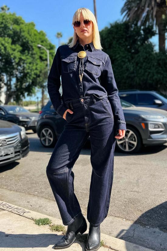  피스톨라 데님 자켓 테아 슈렁큰 린스 셔츠 나이트폴 - PISTOLA