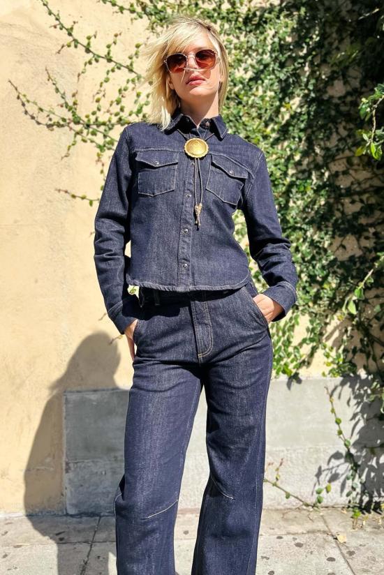  피스톨라 데님 자켓 테아 슈렁큰 린스 셔츠 나이트폴