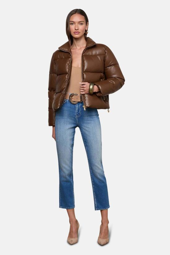  라장스 봄버 자켓 라센 비건 레더 퍼퍼 재킷 - L'AGENCE