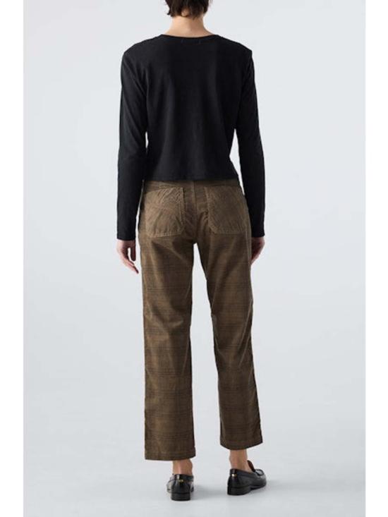  아모 데님 데님 팬츠 릴리언 프린트 플레드 코드 팬츠 - AMO DENIM