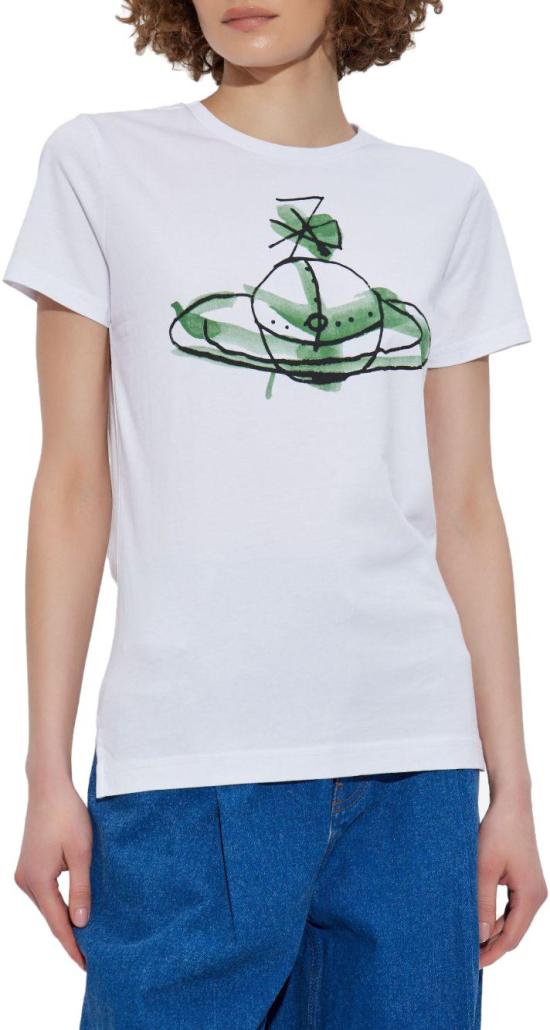 25FW 비비안웨스트우드 페루 드론 ORB 티셔츠 3G01003XJ001MA401 WHITE - VIVIENNE WESTWOOD