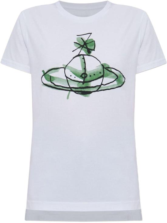 25FW 비비안웨스트우드 페루 드론 ORB 티셔츠 3G01003XJ001MA401 WHITE