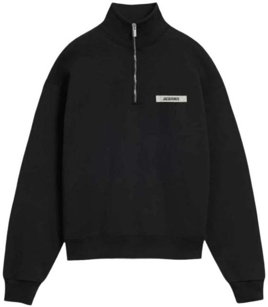 26FW 자크뮈스 하프 집업 스웨트 셔츠 SSM00313AJ00174990 BLACK