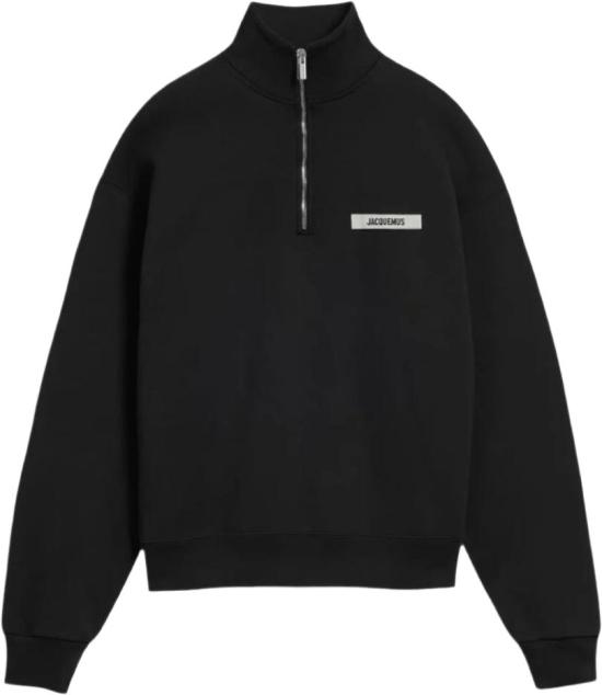 26FW 자크뮈스 하프 집업 스웨트 셔츠 SSM00313AJ00174990 BLACK