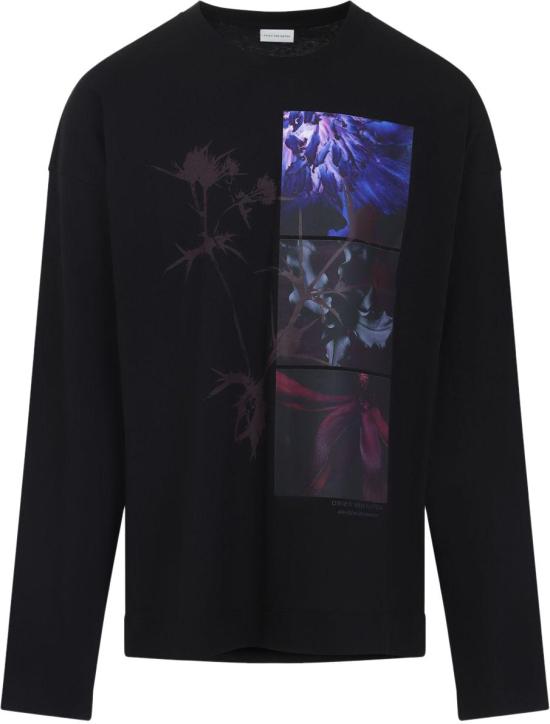 25FW 드리스 반 노튼 긴팔 티셔츠 2520211202603900 BLACK