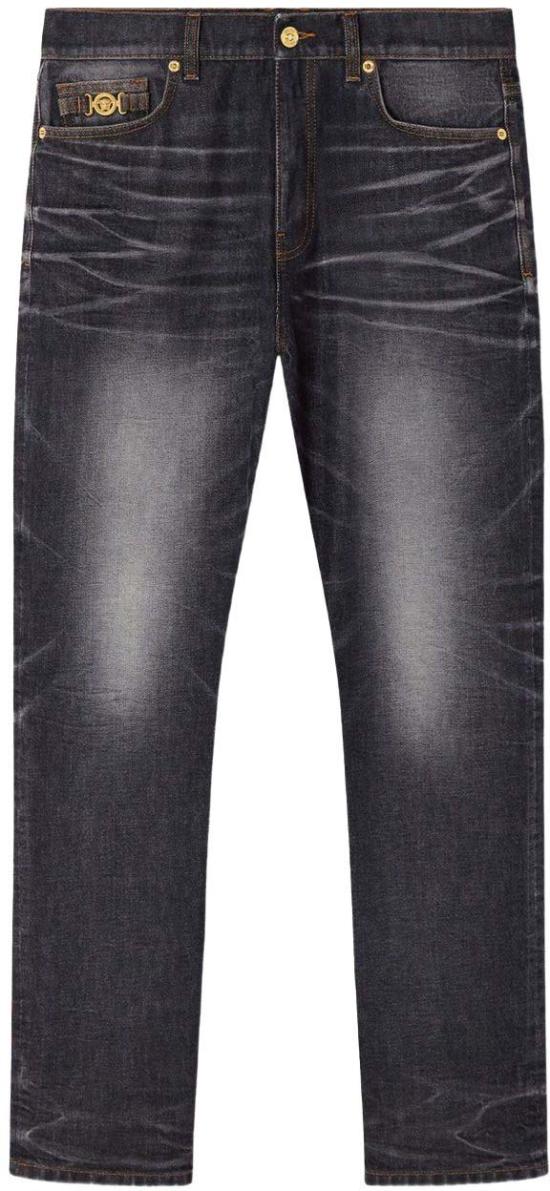 25FW 베르사체 데님 팬츠 10194621A151971D810 BLACK