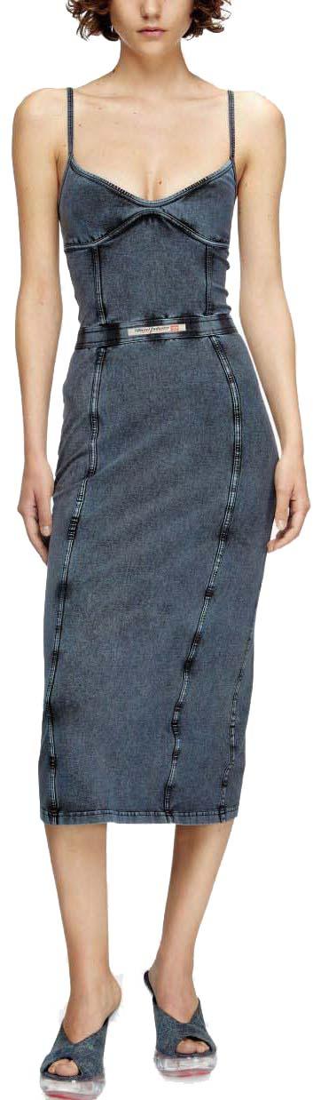 25FW 디젤 미디 원피스 A183580KIBY01A BLUE - DIESEL