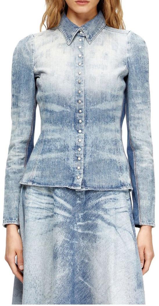 25FW 디젤 데님 셔츠 A21284068TY01 BLUE - DIESEL