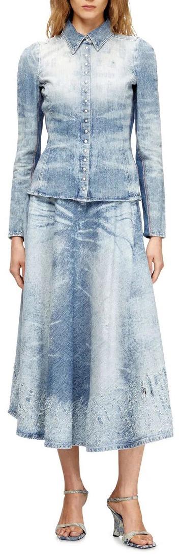 25FW 디젤 데님 셔츠 A21284068TY01 BLUE - DIESEL