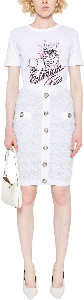 25FW 발망 미디 스커트 FF1LC016KI72SOM BLUE - BALMAIN