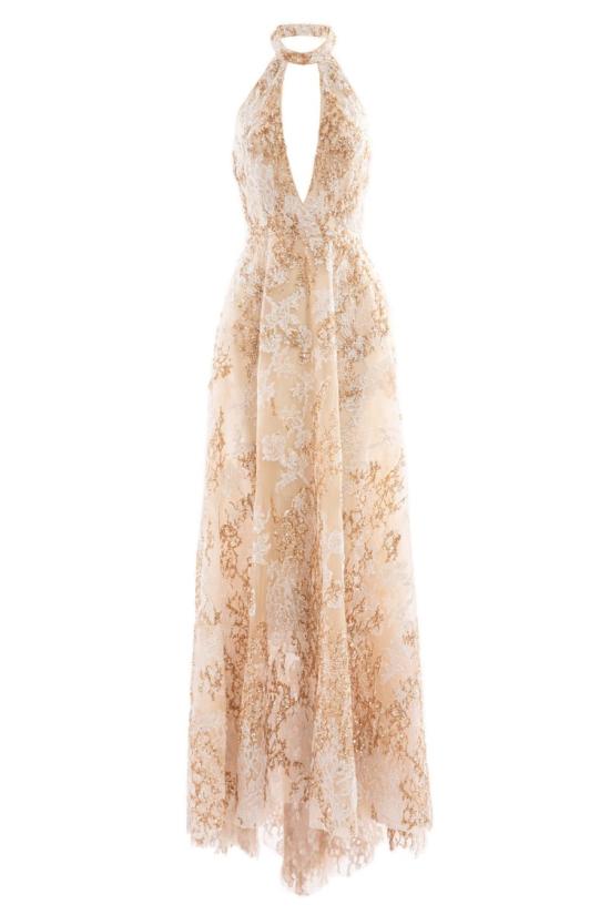  사이드 코베이시 롱 원피스 자수 롱드레스