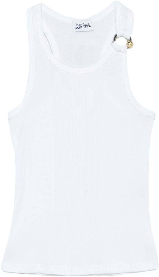 25FW 장 폴 고티에 민소매 티셔츠 TO375J01401 WHITE