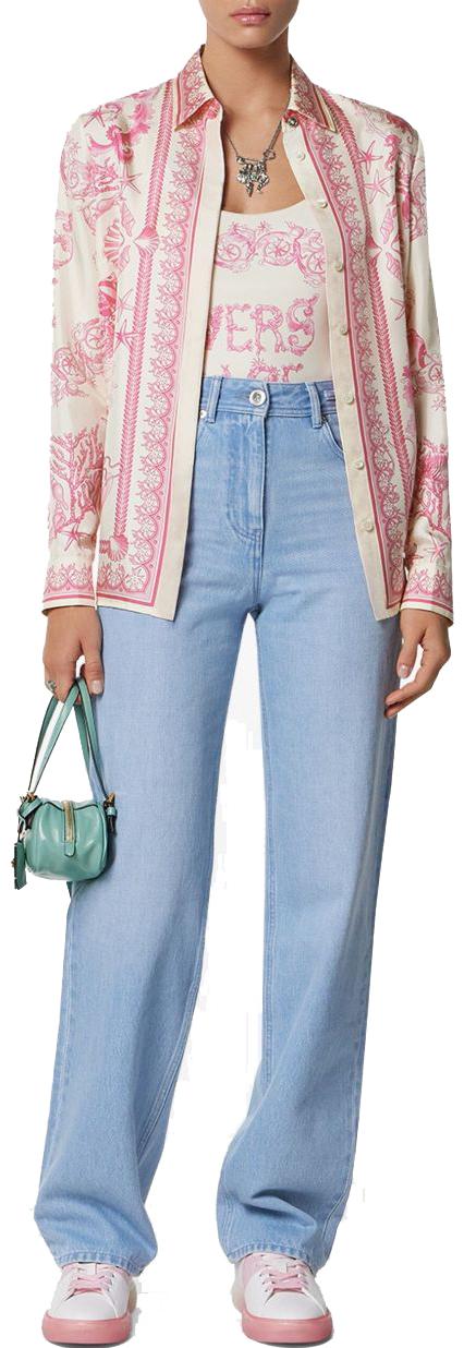 25FW 베르사체 블라우스 10013601A152775K660 PINK - VERSACE