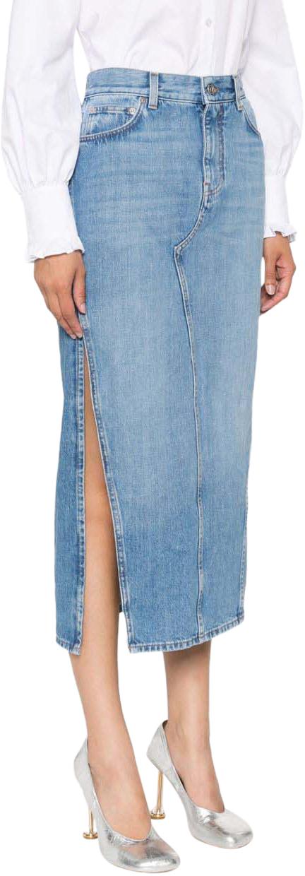 25FW 지방시 미디 스커트 BW40Z9516F420 BLUE - GIVENCHY