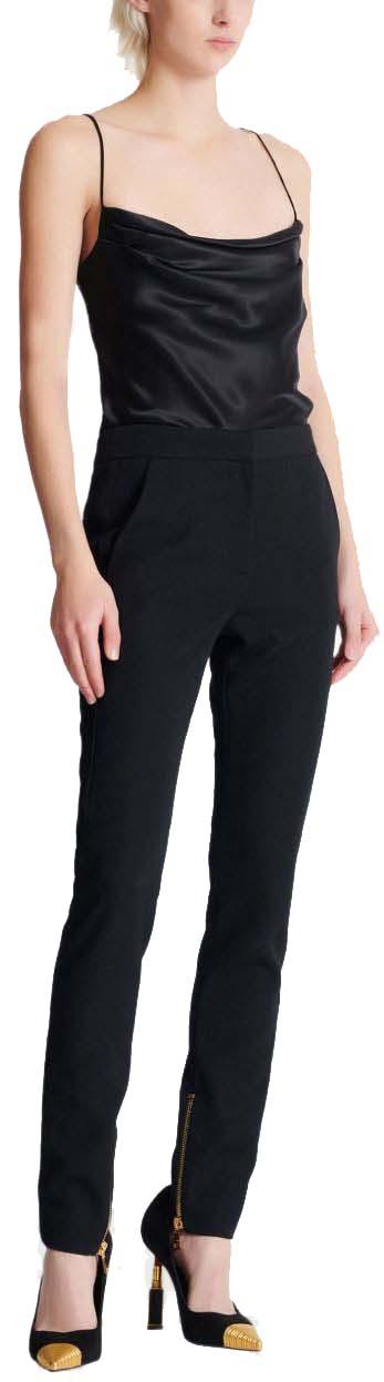 25FW 발망 스트레이트 팬츠 FF1PM045ME54EAP BLACK - BALMAIN