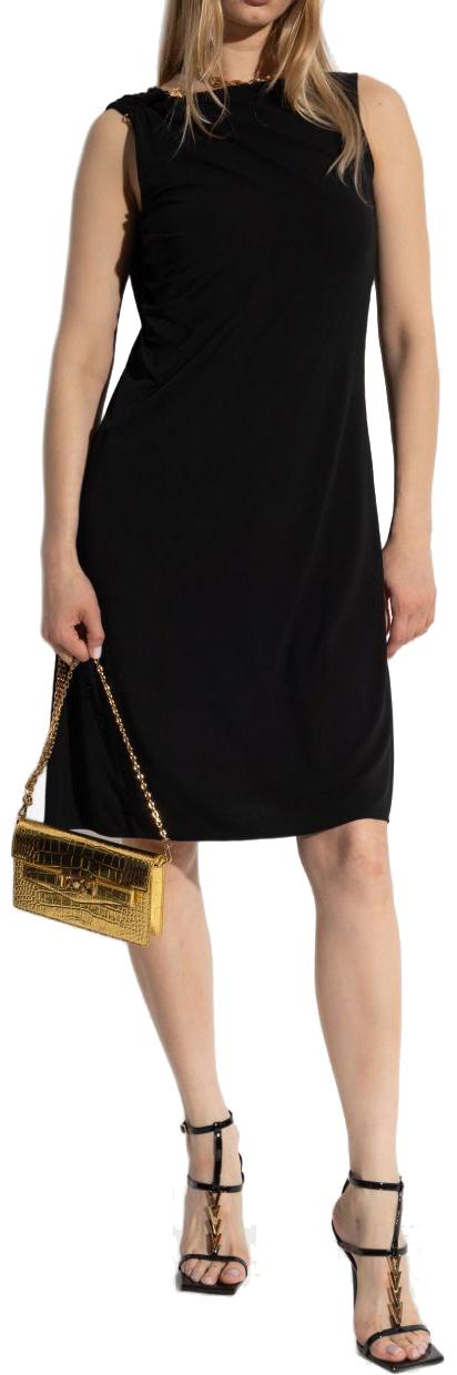 25FW 베르사체 미디 원피스 10201631A144751B000 BLACK - VERSACE