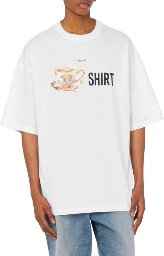 25FW 모스키노 반팔 티셔츠 V070652411001 WHITE - MOSCHINO
