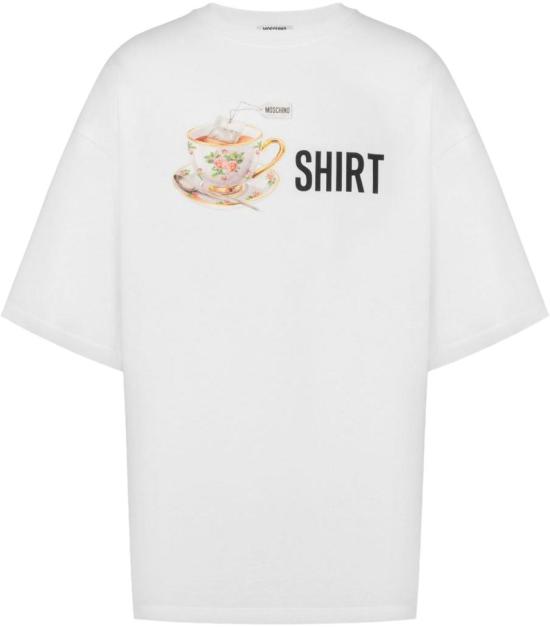 25FW 모스키노 반팔 티셔츠 V070652411001 WHITE