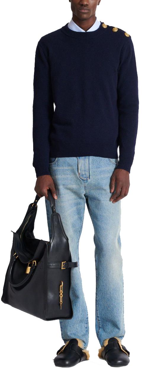 25FW 발망 스웨터 FH1KD010KI876AJ BLUE - BALMAIN