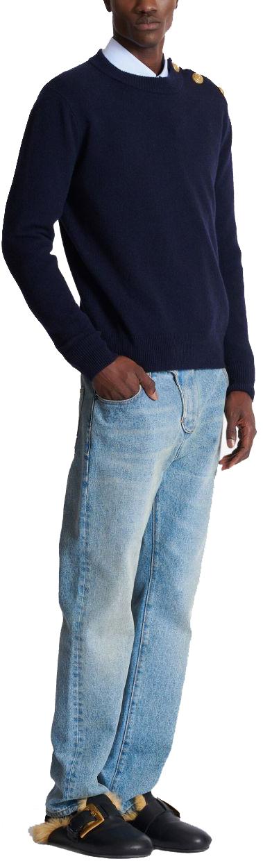 25FW 발망 스웨터 FH1KD010KI876AJ BLUE - BALMAIN