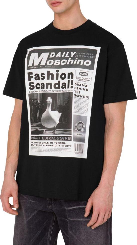 25FW 모스키노 반팔 티셔츠 V072452411555 BLACK - MOSCHINO