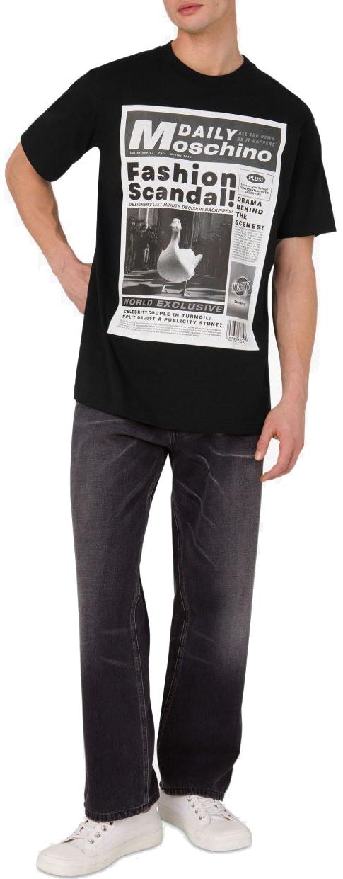 25FW 모스키노 반팔 티셔츠 V072452411555 BLACK - MOSCHINO