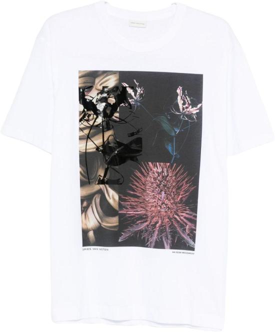 25FW 드리스 반 노튼 반팔 티셔츠 25202111026001 WHITE