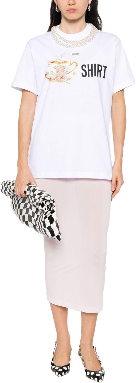 25FW 모스키노 반팔 티셔츠 V072255411001 WHITE - MOSCHINO