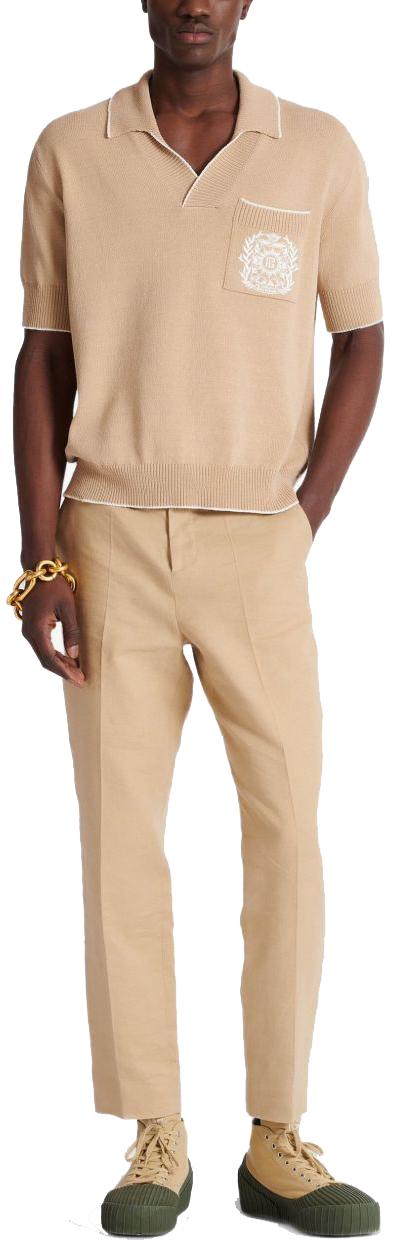 25FW 발망 폴로 티셔츠 FH1GB049KI76GMP BEIGE - BALMAIN