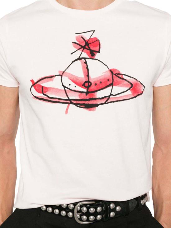 25FW 비비안웨스트우드 페루 드론 ORB 티셔츠 3G01003XJ001MG404 PINK - VIVIENNE WESTWOOD