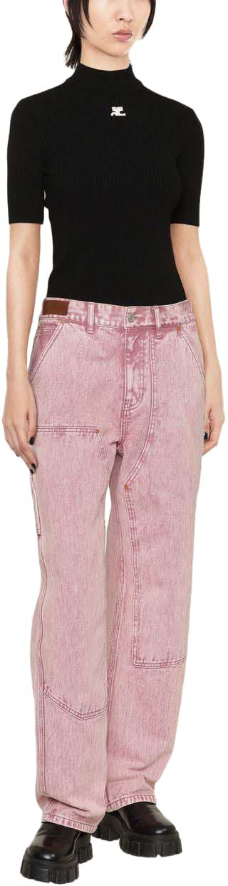 26SS 쿠레쥬 리에디션 니트 탑 숏슬리브 PERMPU026FI00019999 BLACK - COURREGES