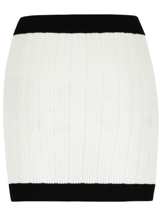 25FW 발망 숏 스커트 FF1LB039KI64 GAB White - BALMAIN