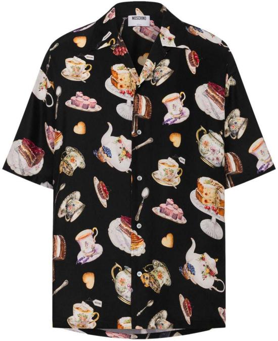 25FW 모스키노 반팔 셔츠 A021352591555 BLACK