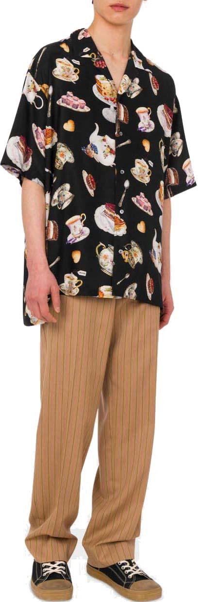 25FW 모스키노 반팔 셔츠 A021352591555 BLACK - MOSCHINO