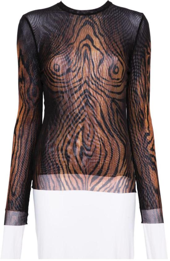 25FW 장 폴 고티에 긴팔 티셔츠 TO335M002P0060 BLACK