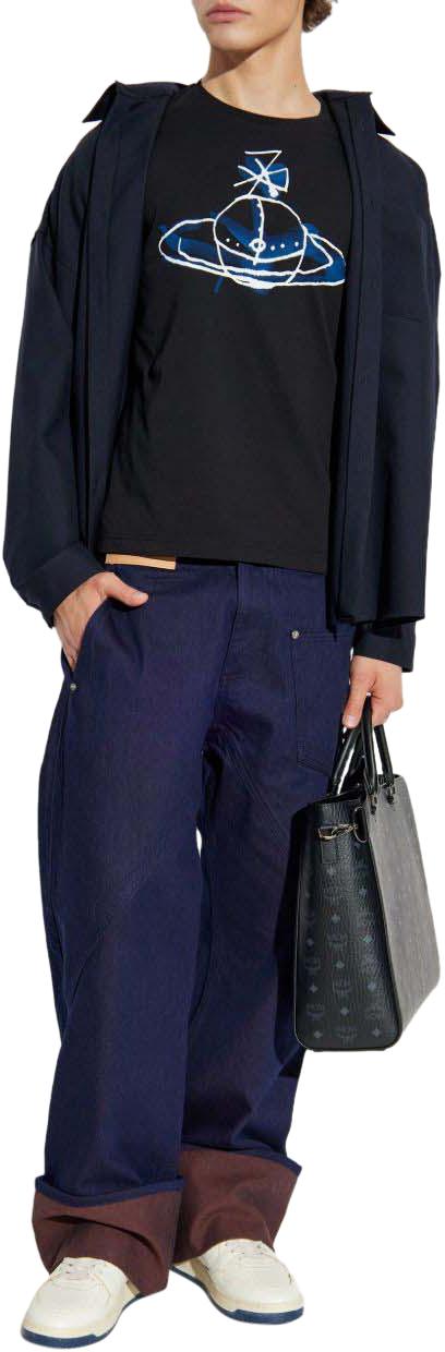 25FW 비비안웨스트우드 페루 드론 ORB 티셔츠 3G01003XJ001MN401 BLACK - VIVIENNE WESTWOOD