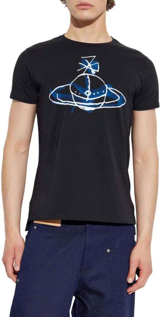 25FW 비비안웨스트우드 페루 드론 ORB 티셔츠 3G01003XJ001MN401 BLACK - VIVIENNE WESTWOOD