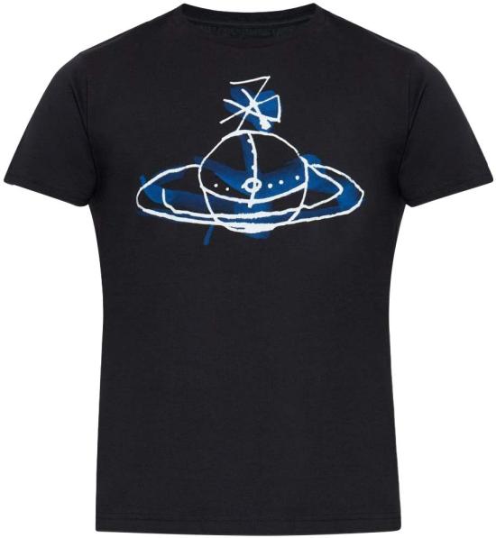 25FW 비비안웨스트우드 페루 드론 ORB 티셔츠 3G01003XJ001MN401 BLACK